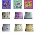 2015 fashion vintage style 100% silk digital print beautiful flower pocket square plain square hijab